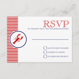 Nautical Wedding Theme RSVP Red Lobster Custom