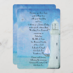 Nautical Wedding Vow Renewal Invitation
