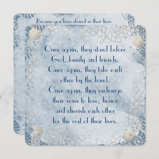 Nautical Wedding Vow Renewal Invitation (Front/Back)