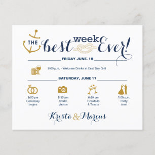 Nautical Wedding Week Itinerary