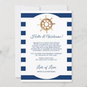 Nautical Wedding Welcome Letter Itinerary Card