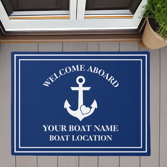 Nautical Welcome Aboard Heart Anchor Boat Admirer Doormat (Creator Uploaded)