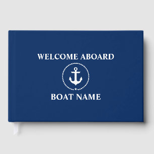 Nautical Welcome Anchor Rope Boat Name Guest Book