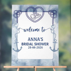 Nautical Welcome Bridal Shower Anchor Watercolor  Acrylic Sign