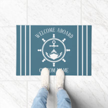 Nautical Welcome captain Boat Anchor Marine Blue