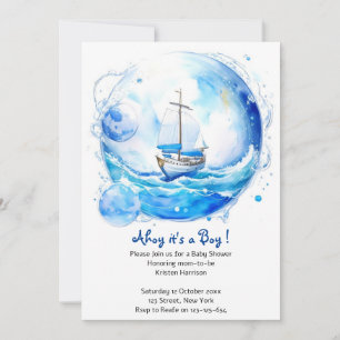 Nautical Welcome Party: Boy Baby Shower Invitation