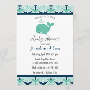 Nautical Whale Baby Shower Invitation