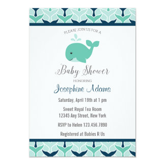 whale baby shower invitations