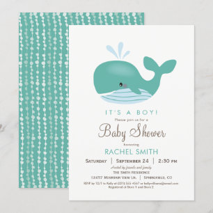 Nautical Whale Baby Shower Invitation