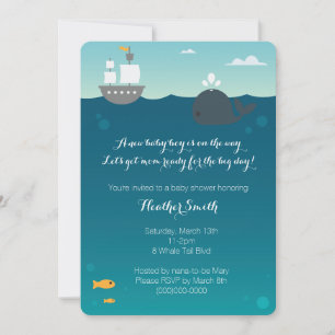 Nautical Whale Baby Shower Invitation