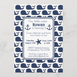 Nautical Whale Birthday Card