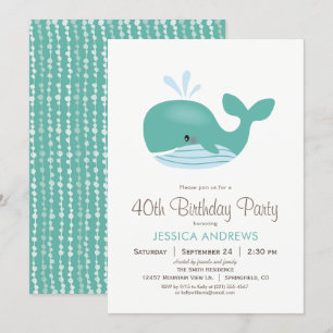 Nautical Whale Birthday Party Invitation