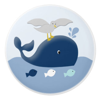 Nautical Whale Nursery Drawer Pull Knob