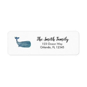Nautical Whale Painting Return Address