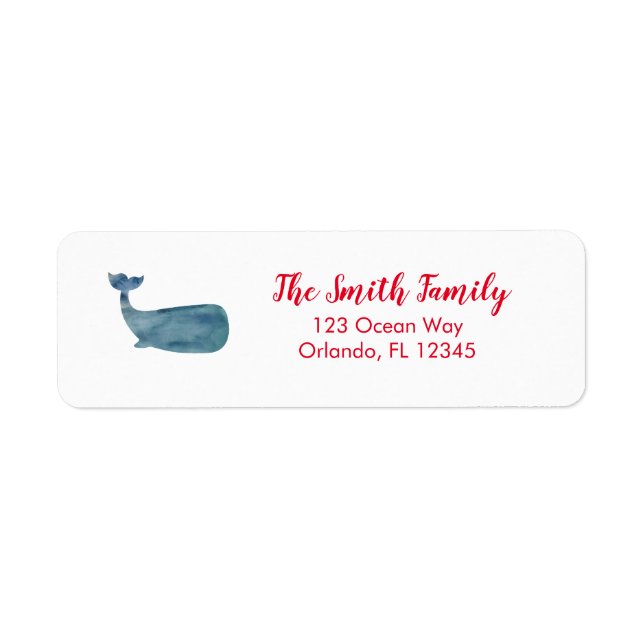 Nautical Whale Painting Return Address (Front)