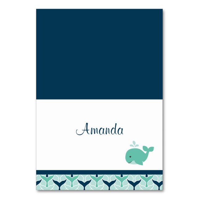 Nautical Whale Place Card (Front)