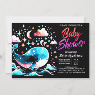 Nautical Whale Under the Sea Girl Baby Shower Invitation