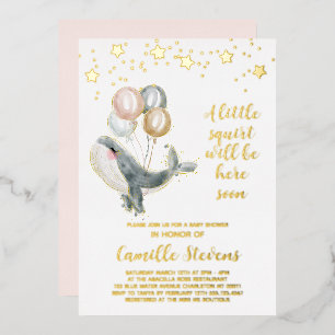 Nautical Whale Watercolor Baby Shower Girl
