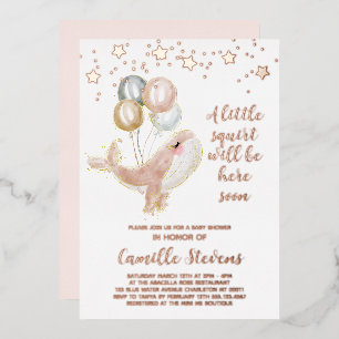 Nautical Whale Watercolor Baby Shower Girl