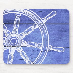 Nautical wheel mouse pad