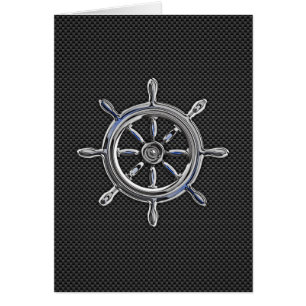 Nautical Wheel on Carbon Fibre Decor