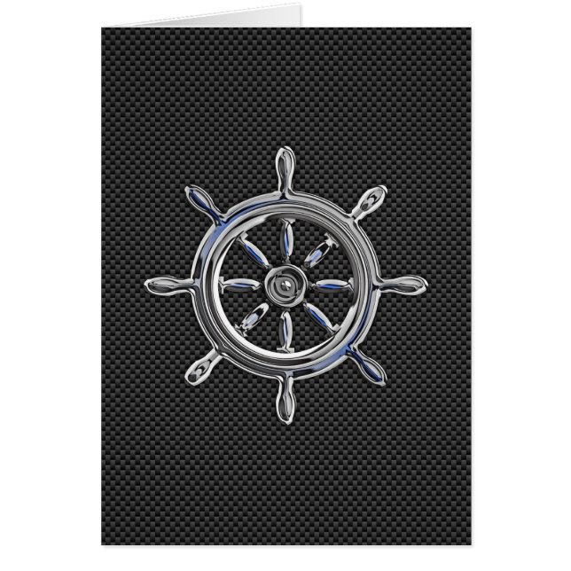 Nautical Wheel on Carbon Fibre Decor (Front)