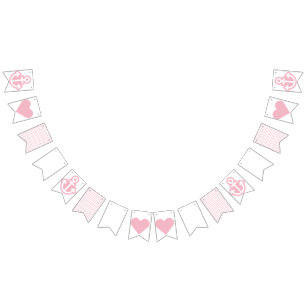 Nautical White and Pink Bunting Bunting