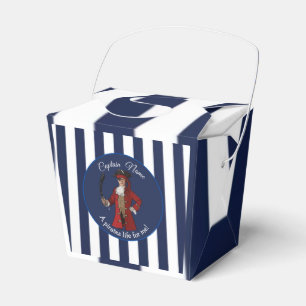 Nautical White Blue Boy Party Pirate Favour Box