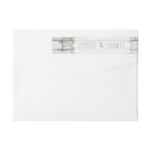 Nautical Whitewashed Wood Beach Wedding Collection Wrap Around Label