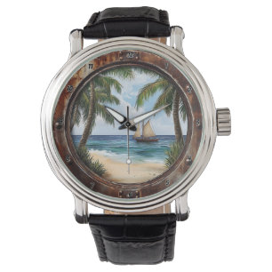 Nautical Window Coastal Retreat Rustic Beach Watch