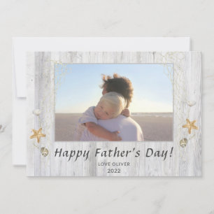 Nautical Wood Happy Father's Day Photo Card