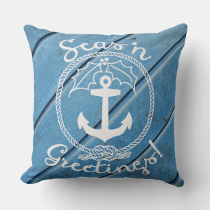 Nautical Wood   Seas 'n Greetings   Holiday Cushion