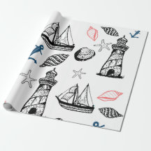 Nautical wrapping paper, summer theme