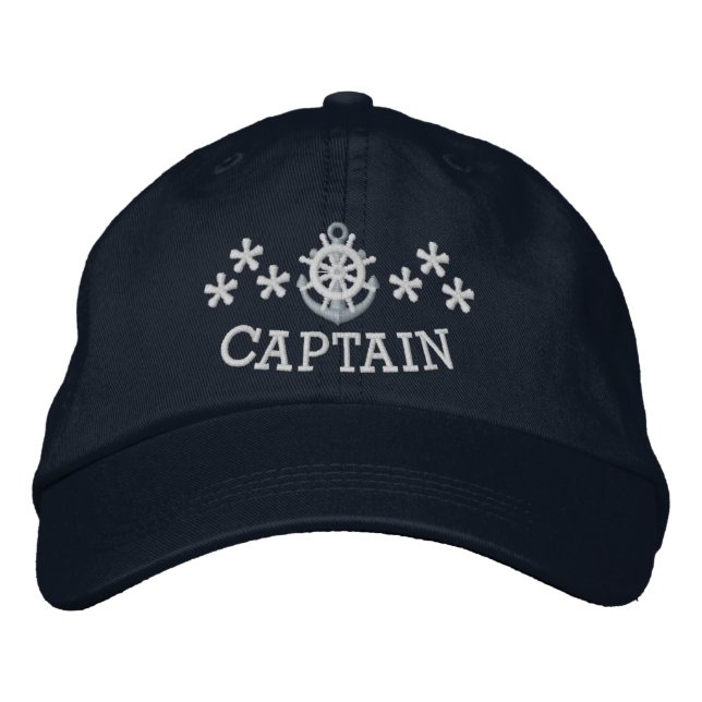 Nautical Yacht Captains Embroidered Hat (Front)