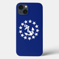 Nautical Yacht Flag Anchor Stars Blue