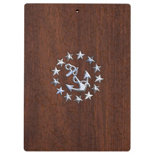 Nautical Yacht Flag Anchor Stars Symbol Clipboard