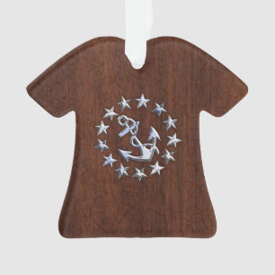 Nautical Yacht Flag Anchor Stars Symbol Ornament