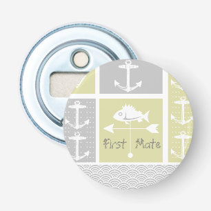 Nautical Yellow and Grey Anchor Fish Weather Vane Bottle Opener