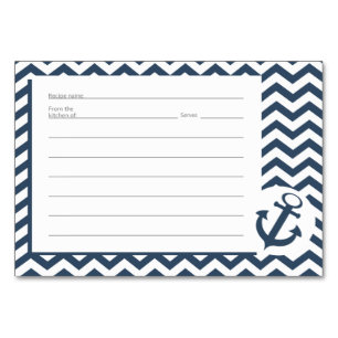 Nautical Zig zag Pattern Recipe Cards