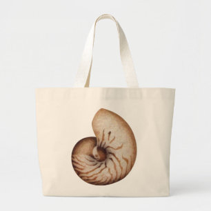 Nautilis oil painting large tote bag