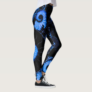 Nautilus blue shell design leggings