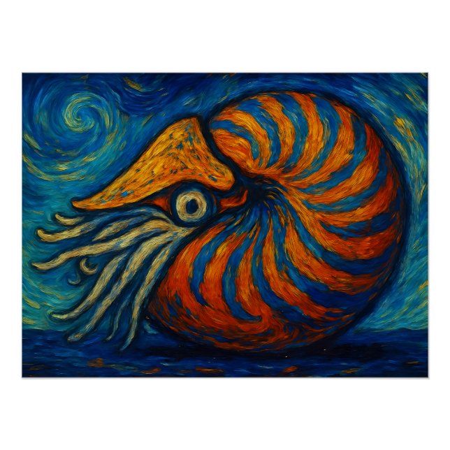 Nautilus in van Gogh Style Poster (Front)
