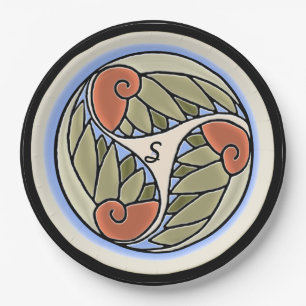 Nautilus Monogrammed Paper Plate