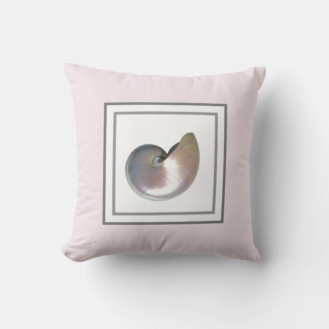 Nautilus pink throw pillow (Front)
