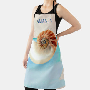 Nautilus Seashell and Sand Apron