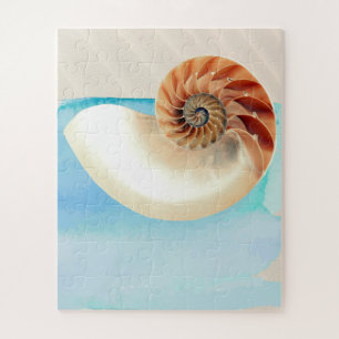 Nautilus Seashell and Sand Jigsaw Puzzle