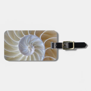 Nautilus Seashell   Golden Spiral Luggage Tag
