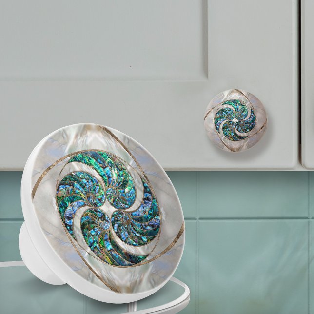 Nautilus Shell - Abalone and Pearl Ceramic Knob (Creator Uploaded)