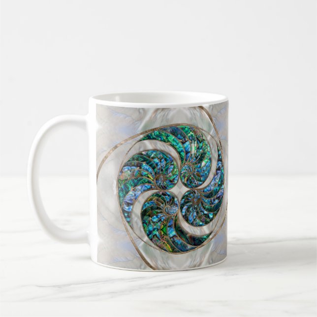 Nautilus Shell - Abalone and Pearl Coffee Mug (Left)