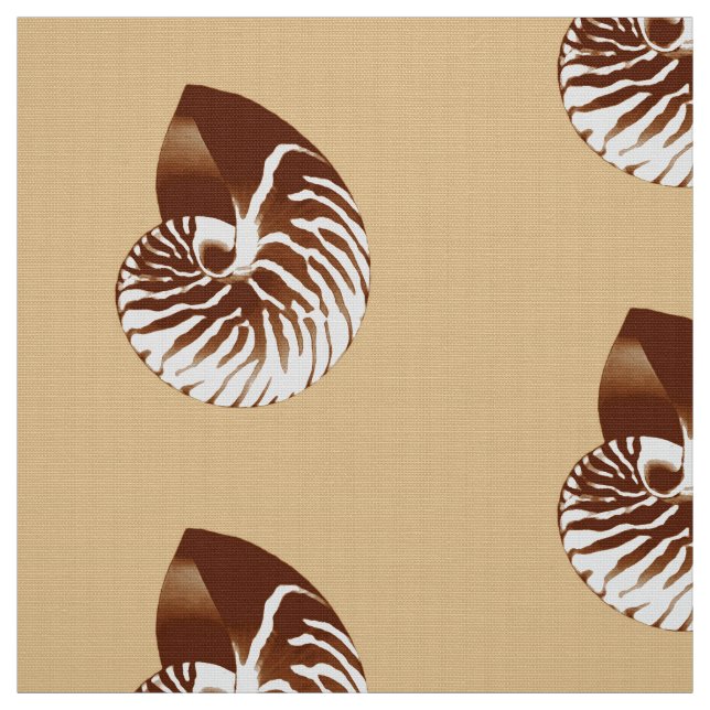 Nautilus Shell - brown, white and beige Fabric (Swatch)